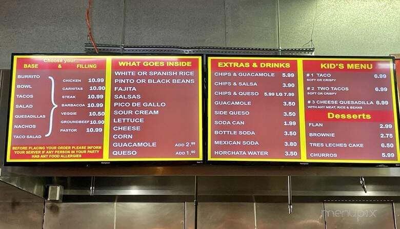 Tijuana Burrito Grill - Newport, RI menu_pic