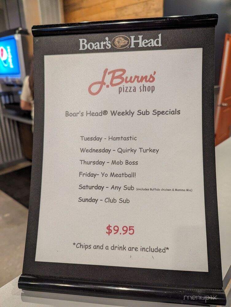 J. Burns' Pizza Shop - Winter Haven, FL menu_pic