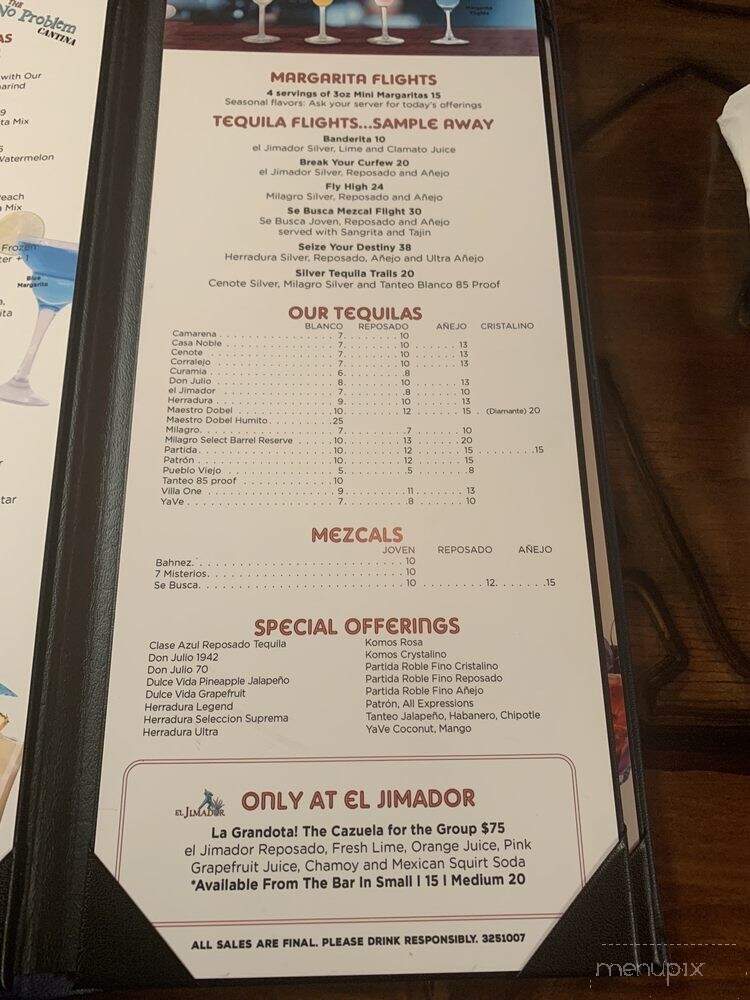 El Jimador Restaurante - Cayce, SC menu_pic