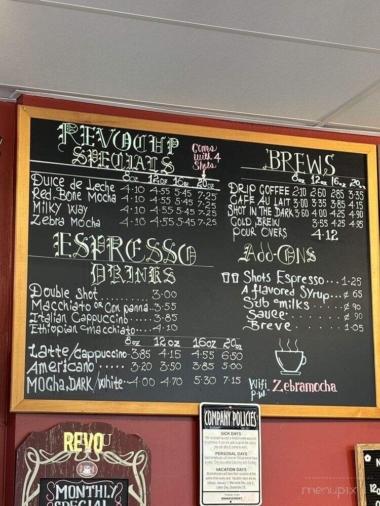Revocup Coffee - Kansas City, MO menu_pic