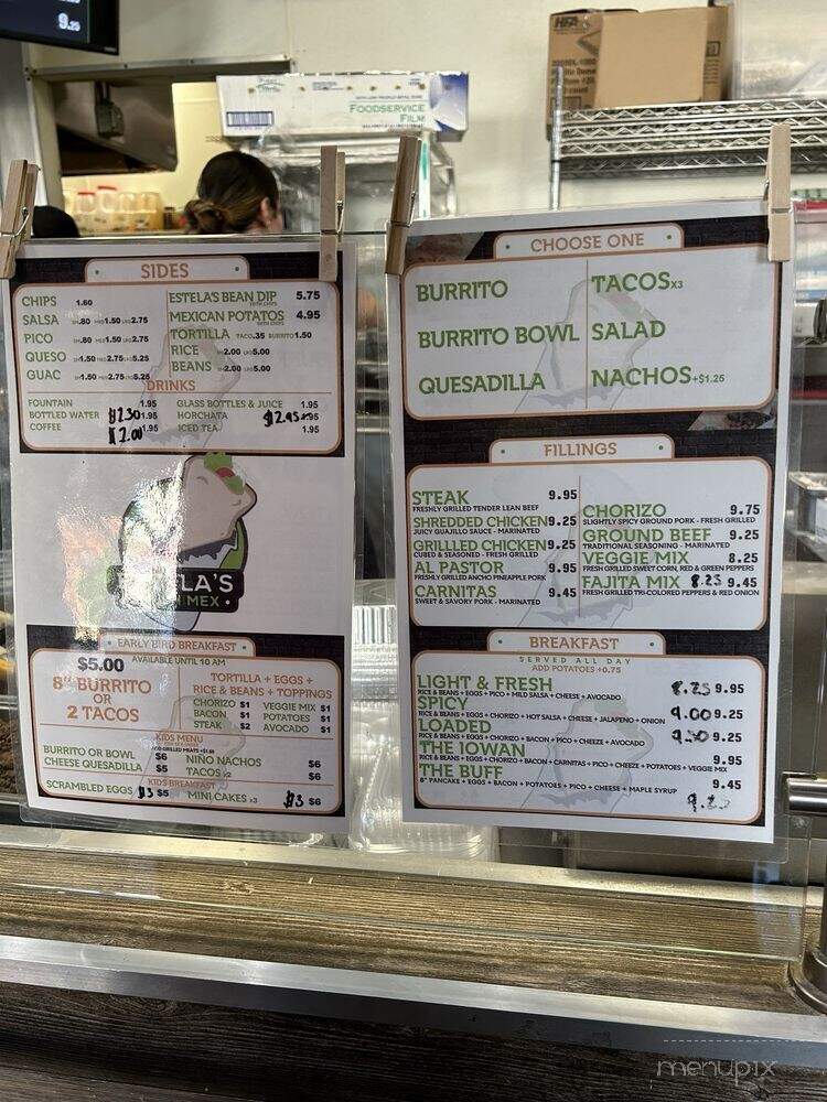 Estela's Fresh Mex - Coralville, IA menu_pic