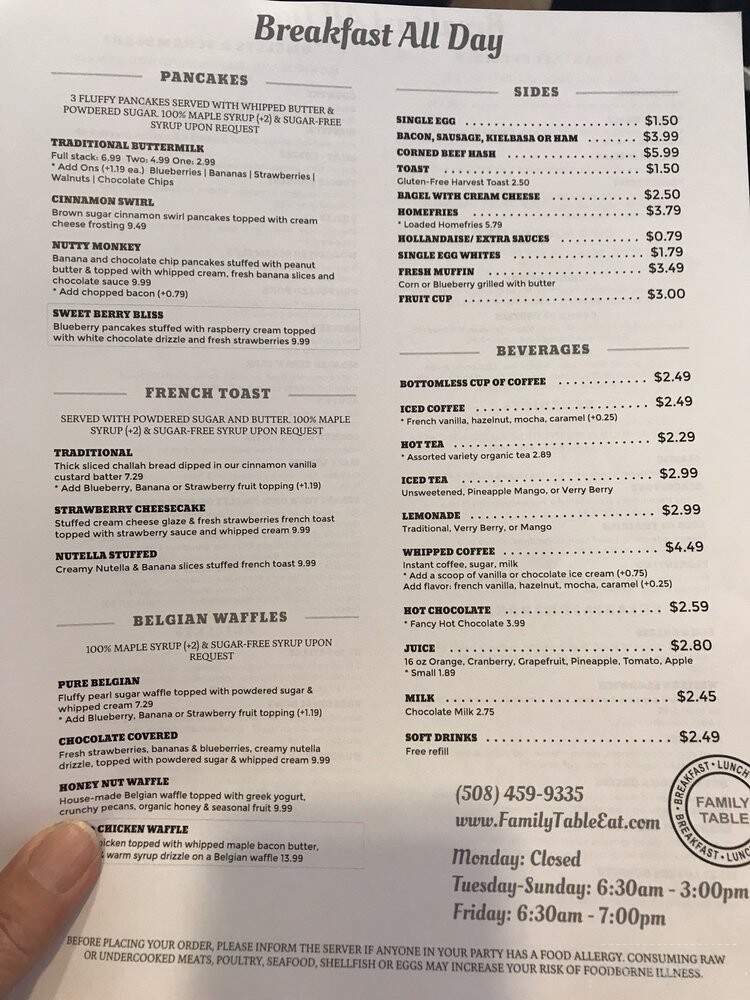 Family Table - Worcester, MA menu_pic