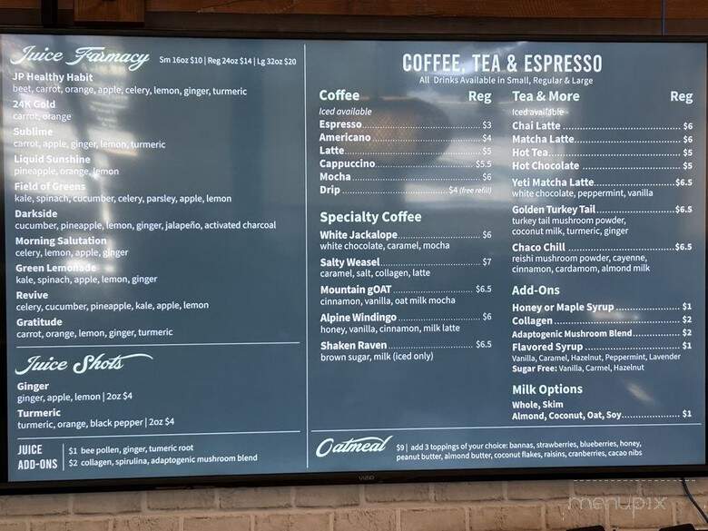 Juice Pub & Eatery - Flagstaff, AZ menu_pic