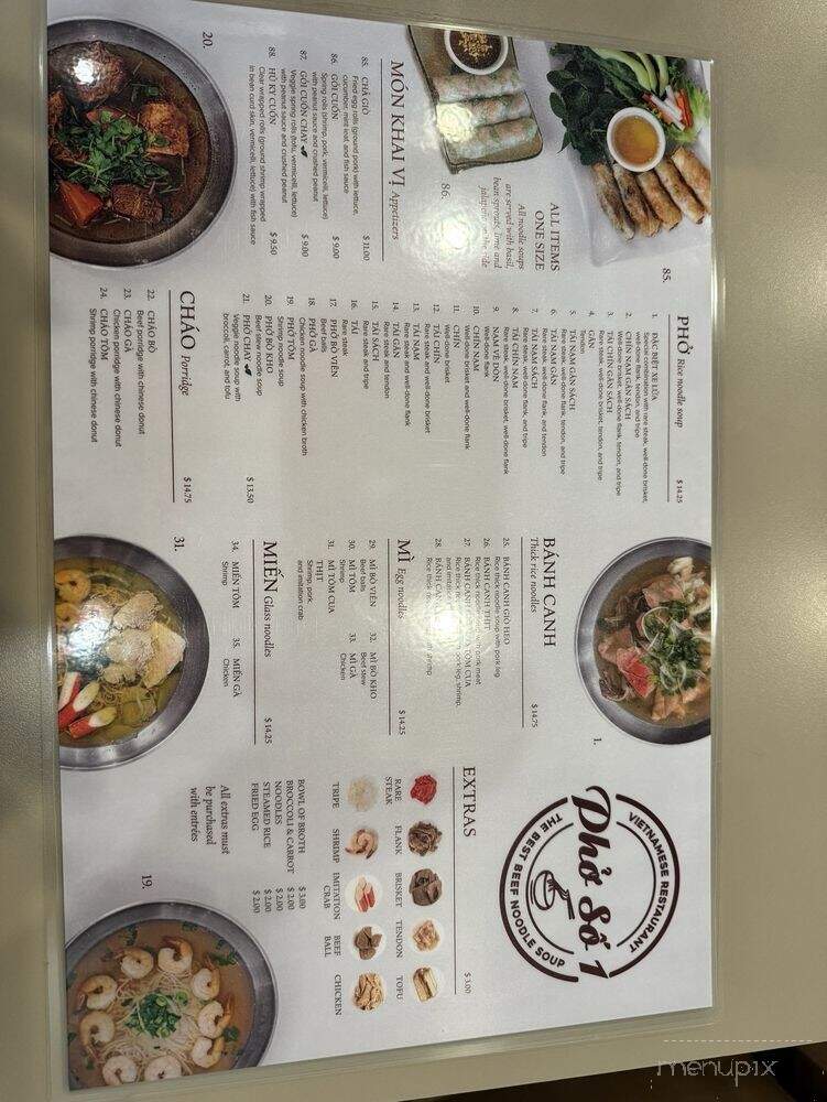 Pho So 1 - Granada Hills, CA menu_pic