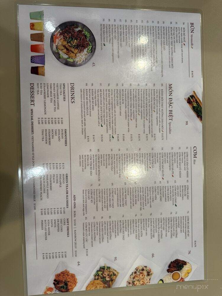 Pho So 1 - Granada Hills, CA menu_pic