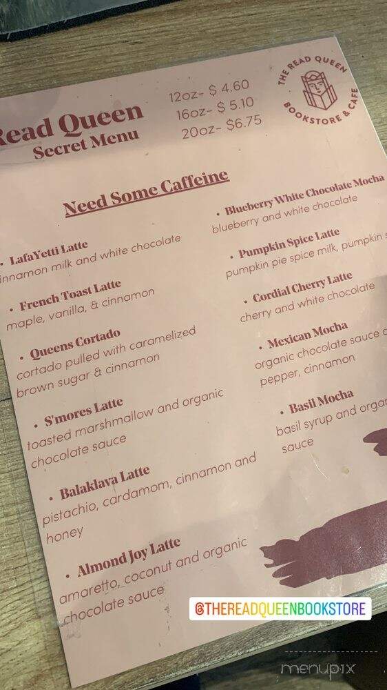 The Read Queen Bookstore & Cafe - Lafayette, CO menu_pic
