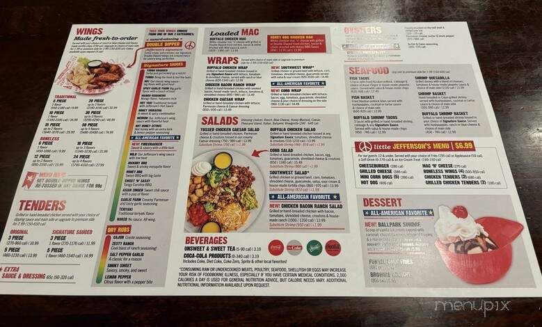 Jefferson's Restaurant - Hiram, GA menu_pic