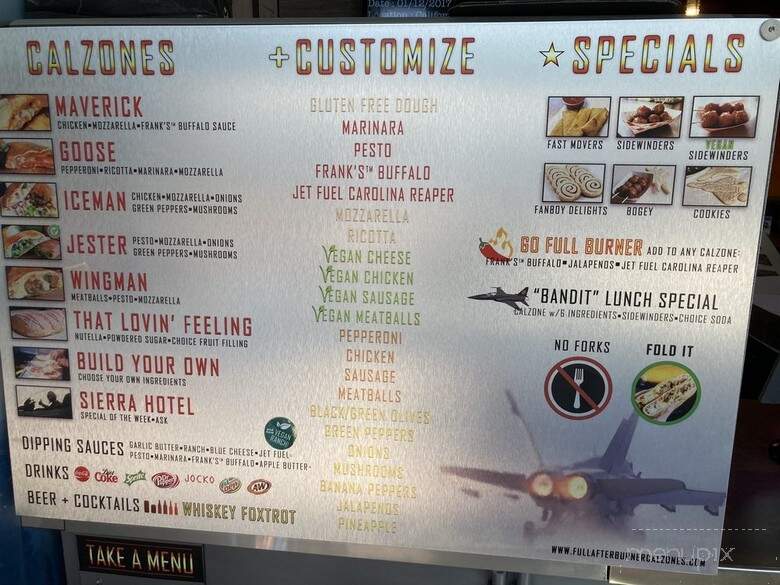 Danger Zone Calzones - Denver, CO menu_pic