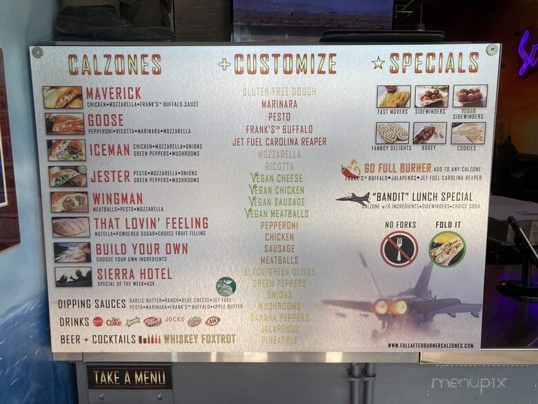 Danger Zone Calzones - Denver, CO menu_pic