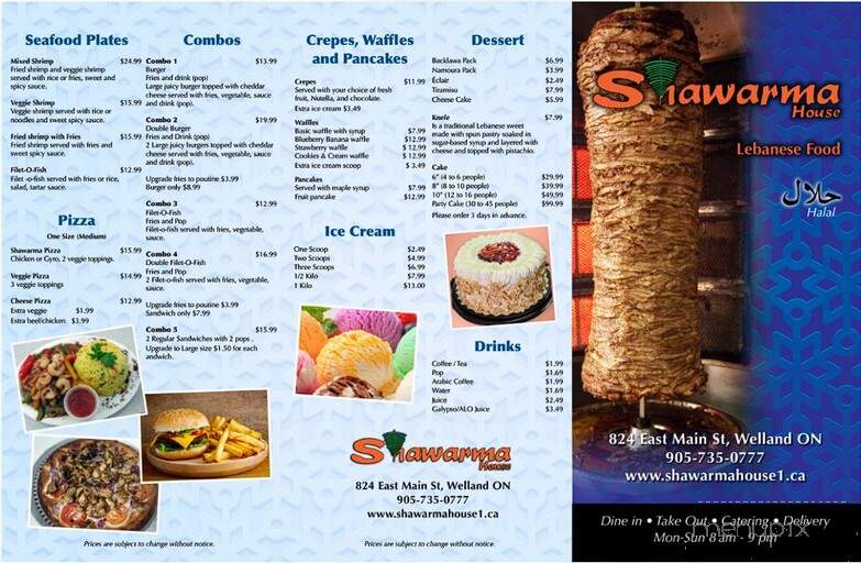 Shawarma House - Welland, ON menu_pic