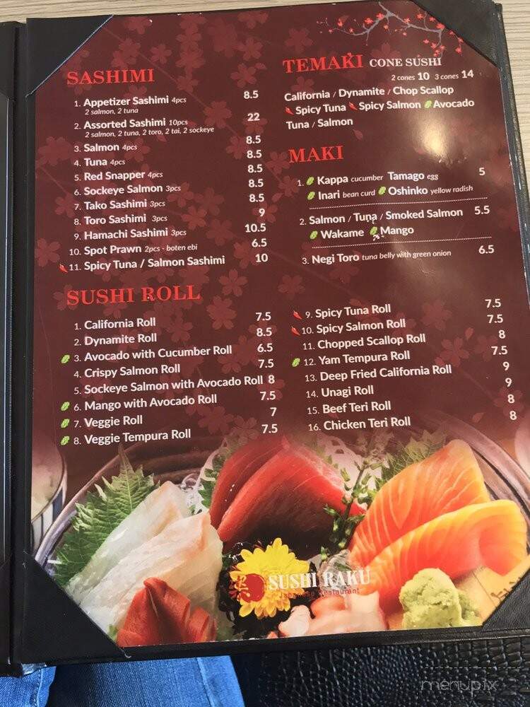 Sushi Raku - Saskatoon, SK menu_pic