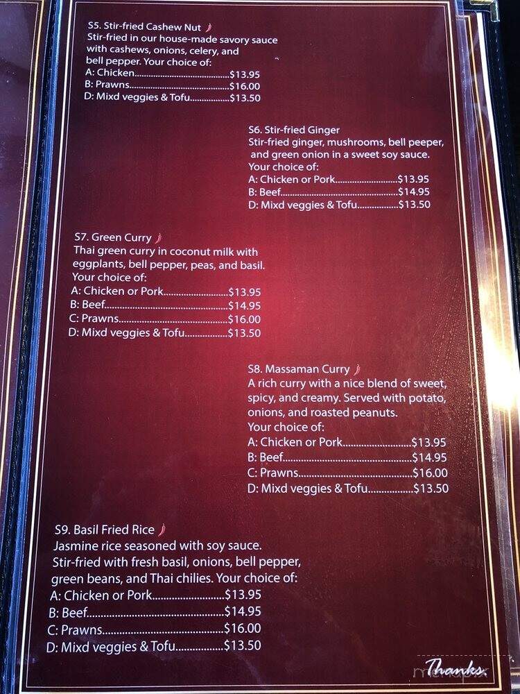 Sense Thai Noodle Bowl - Gibsons, BC menu_pic
