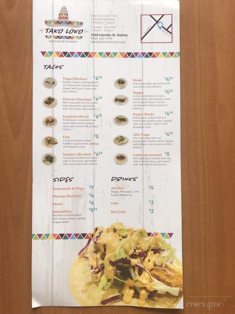 Tako Loko - Halifax, NS menu_pic