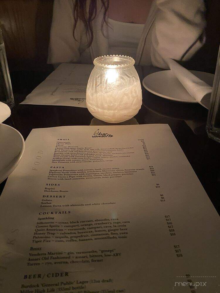 Bar Vendetta - Toronto, ON menu_pic