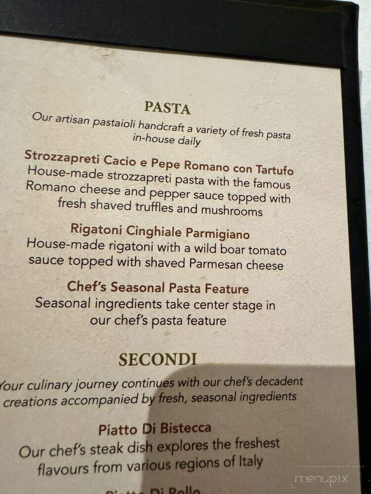 Corso A Culinary Tour of Italy - Niagara Falls, ON menu_pic