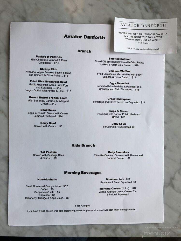 Aviator Danforth - Toronto, ON menu_pic