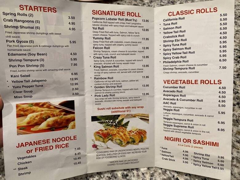 Yoi Hibachi Sushi - Jefferson, GA menu_pic