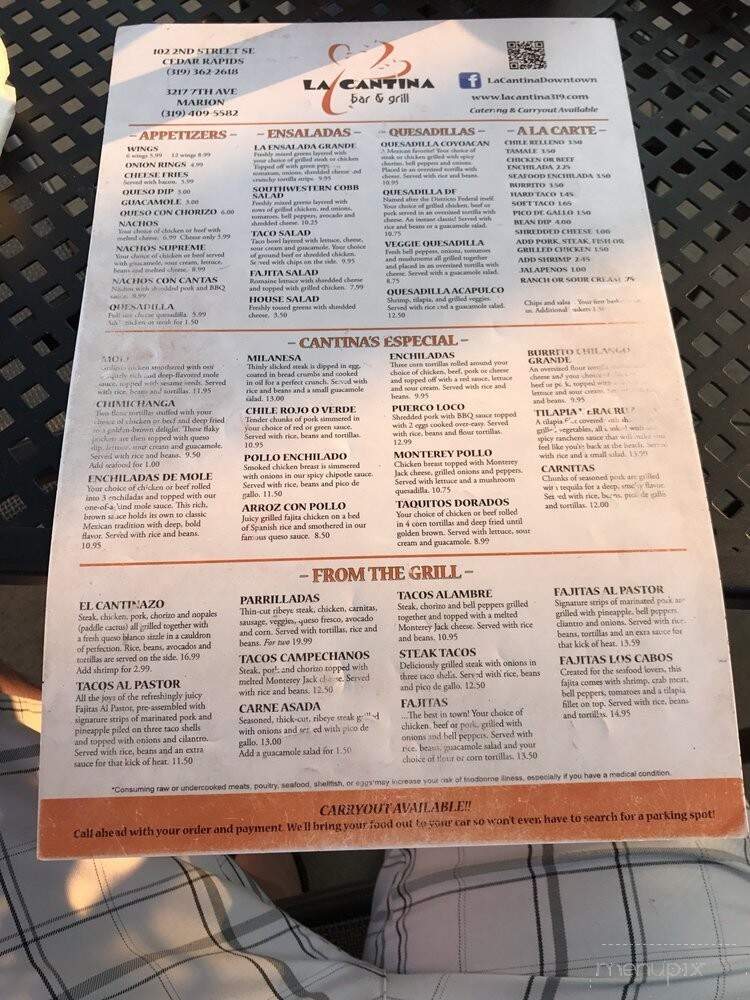 La Cantina Bar & Grill - Cedar Rapids, IA menu_pic