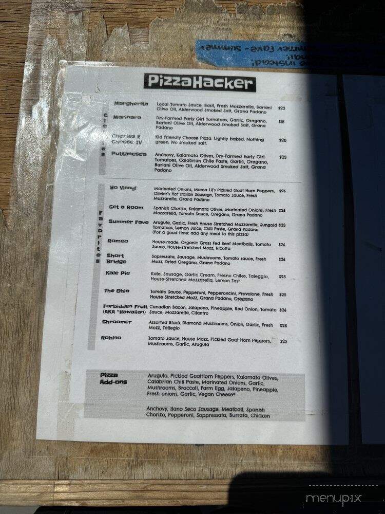PizzaHacker - Mill Valley, CA menu_pic