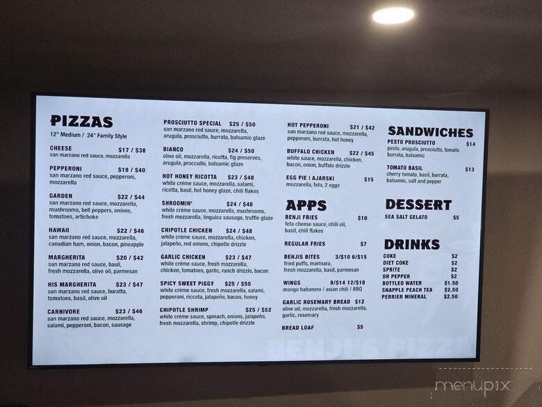 Benji's Woodfire Pizza - Rancho Cordova, CA menu_pic