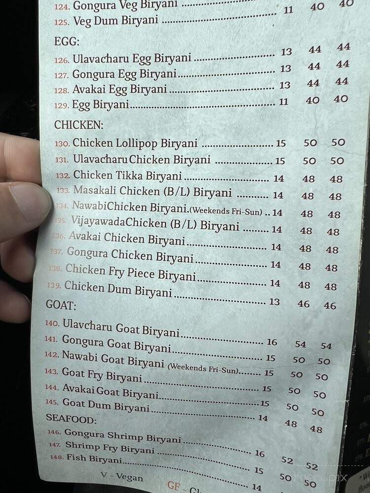 Hyderabad House Biryani Place - Franklin, TN menu_pic