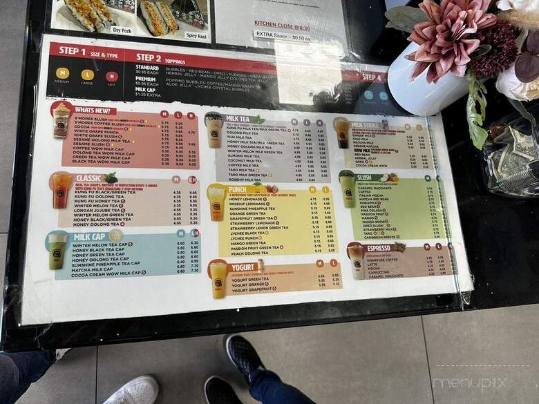 Kung Fu Tea - Cinnaminson, NJ menu_pic