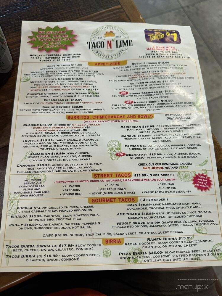Estrella Azul - Englishtown, NJ menu_pic