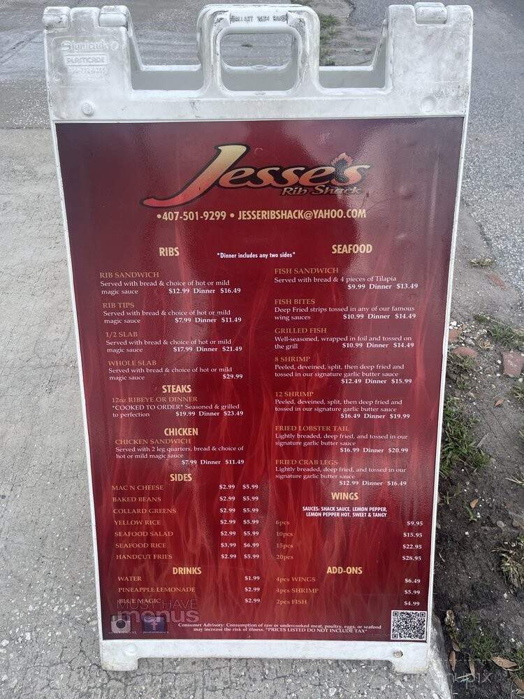 Jesse's Rib Shack - Orlando, FL menu_pic