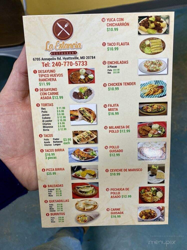 La Estancia - Hyattsville, MD menu_pic