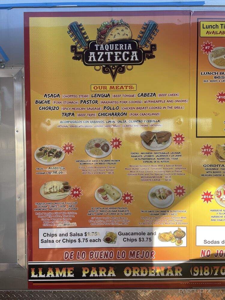 Taqueria Azteca - Tulsa, OK menu_pic