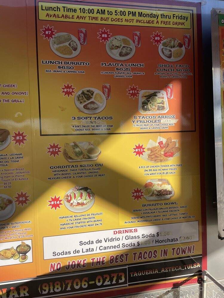 Taqueria Azteca - Tulsa, OK menu_pic