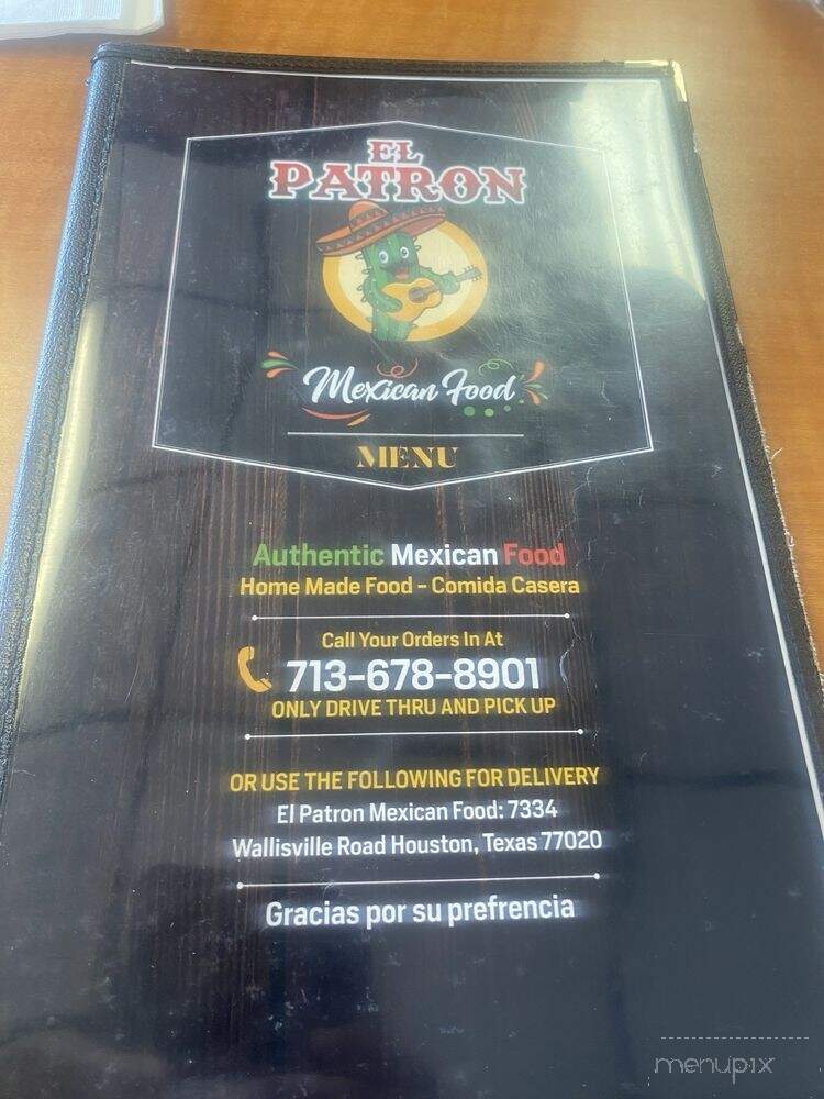 El Patron Mexican Food - Houston, TX menu_pic