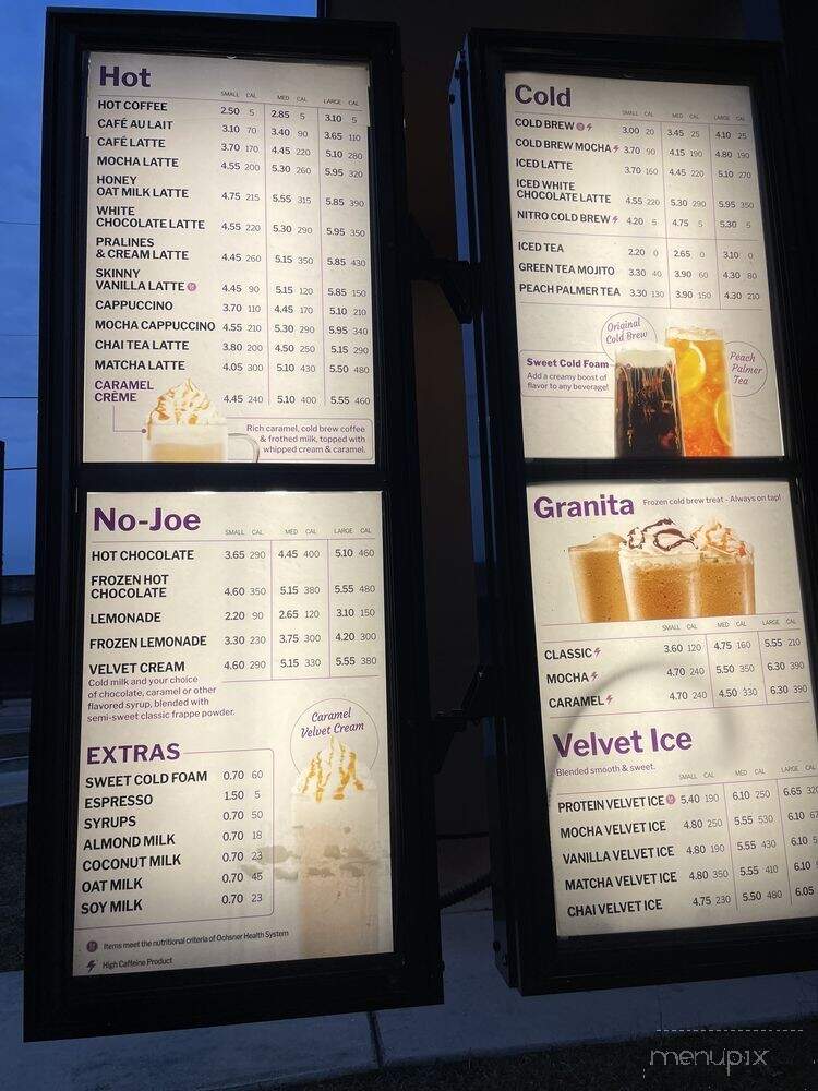 PJ's Coffee - D'Iberville, MS menu_pic
