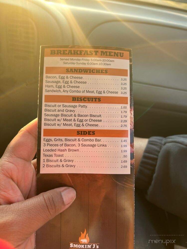 Smokin' J's A Barbeque Joint - Minden, LA menu_pic