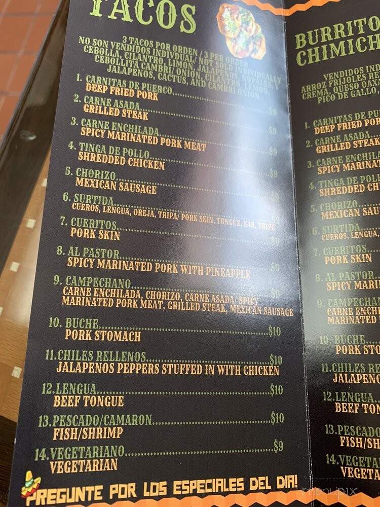 Taqueria Don Chucho - Philadelphia, PA menu_pic