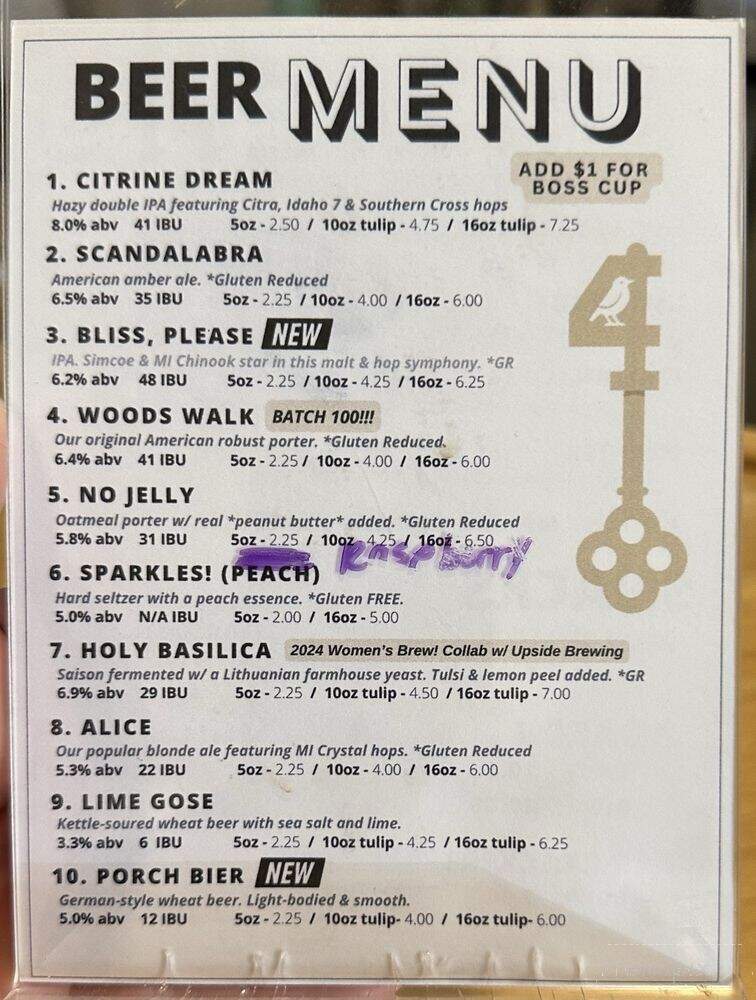 Starling Lounge Coffee Bar & Taproom - Blissfield, MI menu_pic