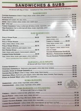 Roma Pizza - Albemarle, NC menu_pic