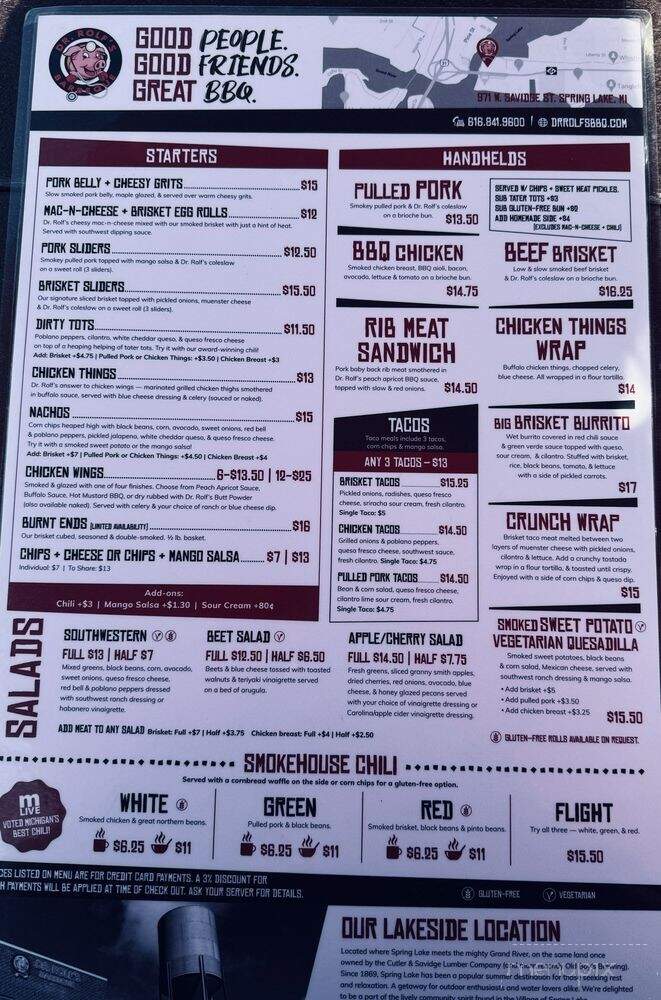 Dr. Rolf's Barbeque - Grand Haven, MI menu_pic
