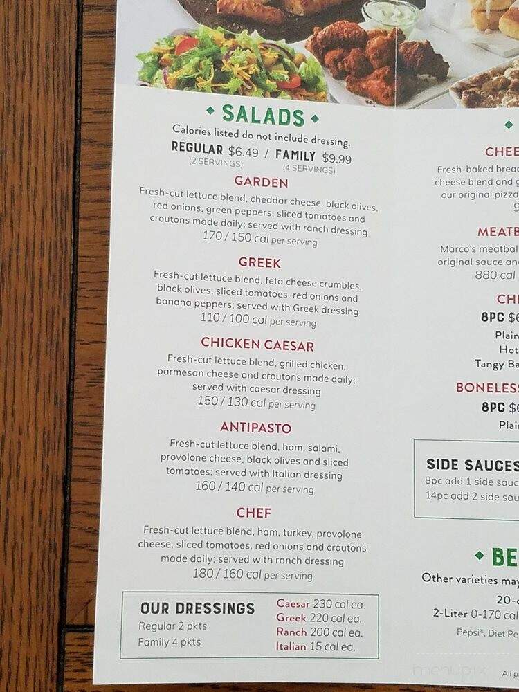 Marco's Pizza - Sheboygan, WI menu_pic
