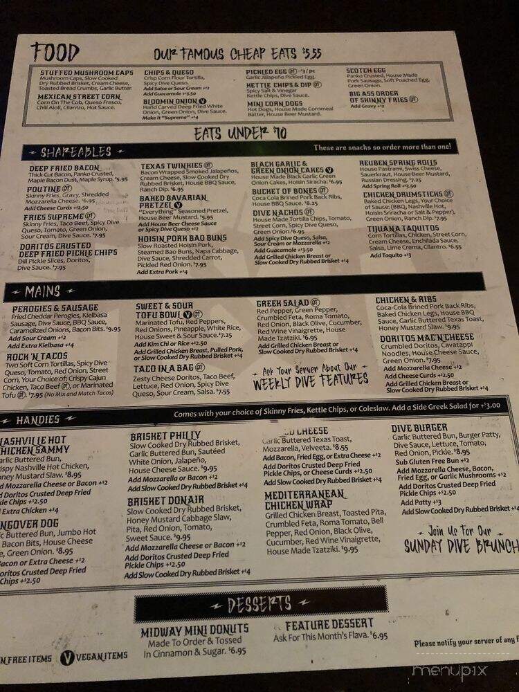 Five & Dive - Edmonton, AB menu_pic