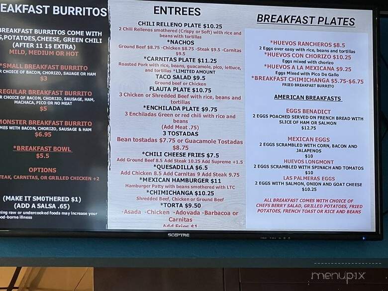 Las Palmeras Express - Longmont, CO menu_pic