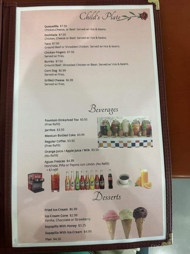 Rosita's Mexican Restaurant - Pineville, MO menu_pic