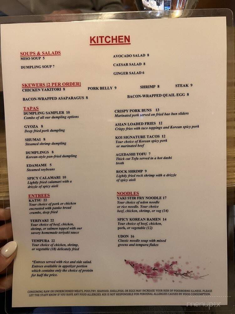 Koi Sushi Bar - Skippack, PA menu_pic