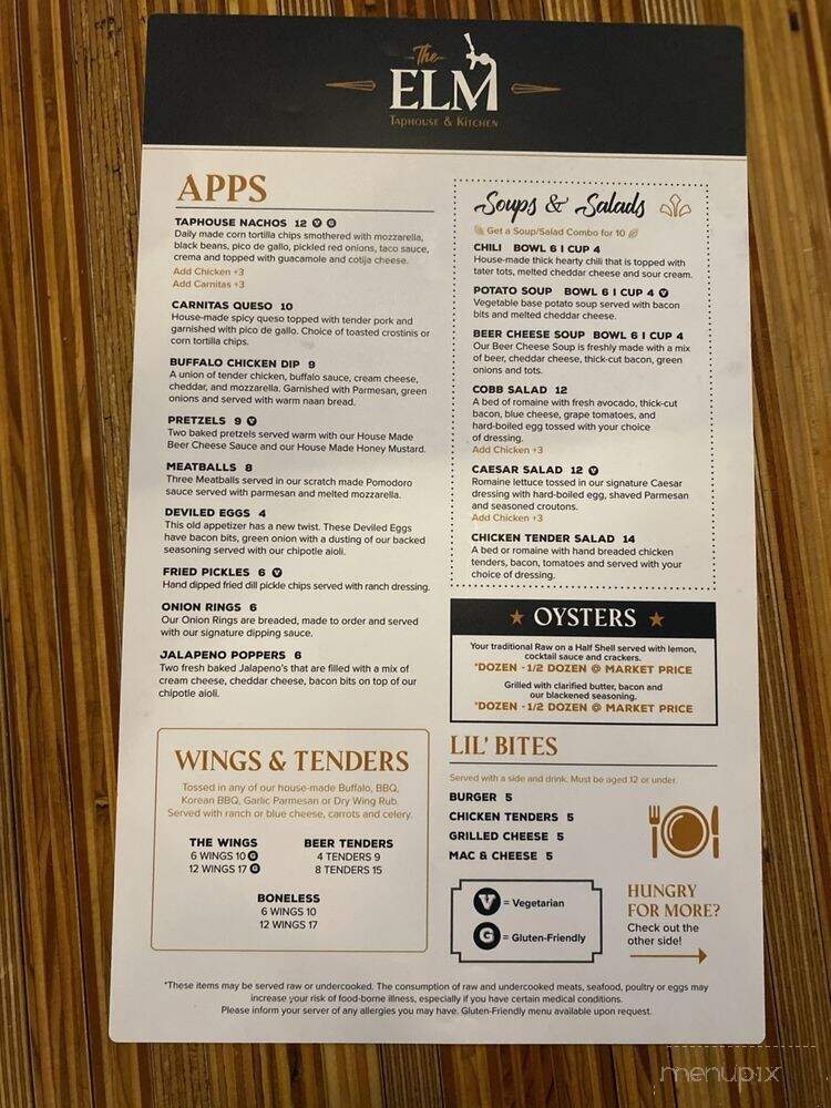 The Elm Taphouse and Kitchen - Saint Charles, MO menu_pic
