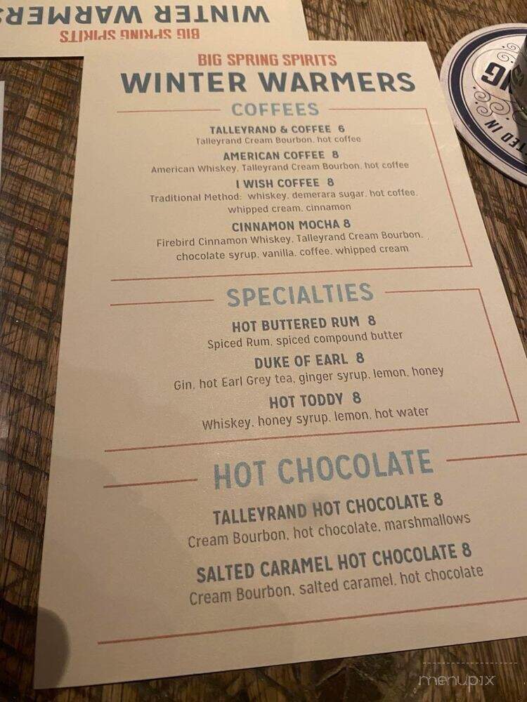 Big Spring Spirits - Seven Fields, PA menu_pic