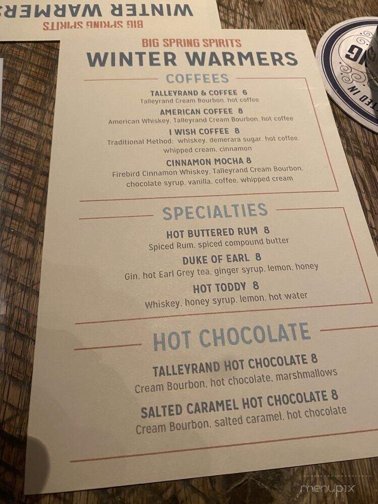 Big Spring Spirits - Seven Fields, PA menu_pic