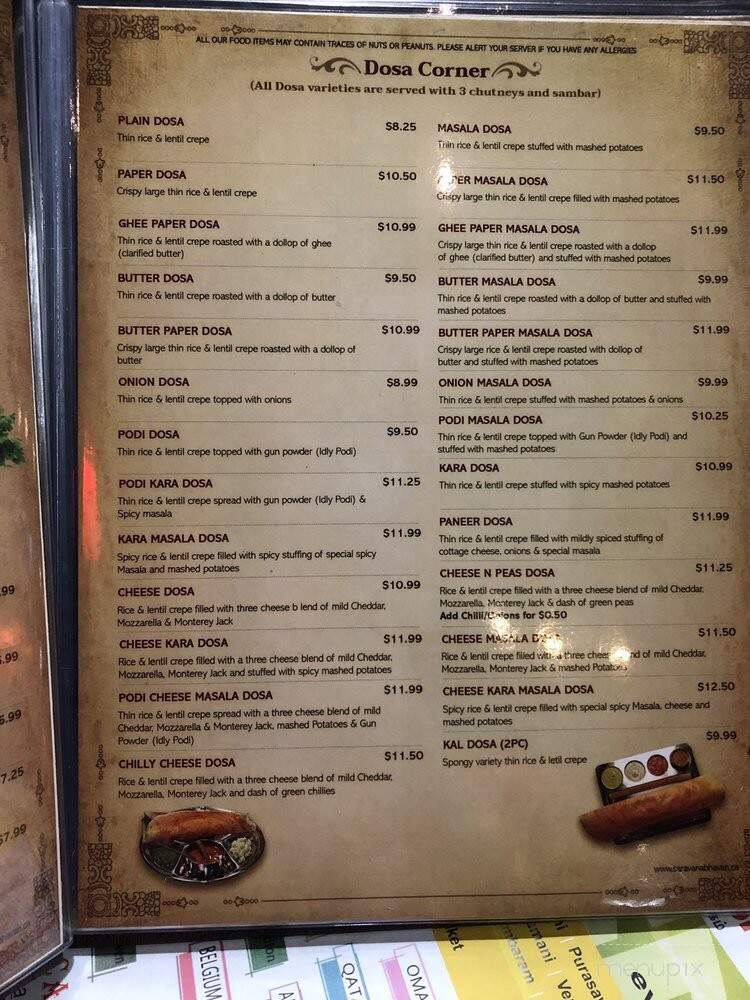 Saravanaa Bhavan - Delta, BC menu_pic