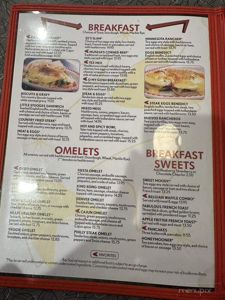 Ze's Diner - Prior Lake, MN menu_pic