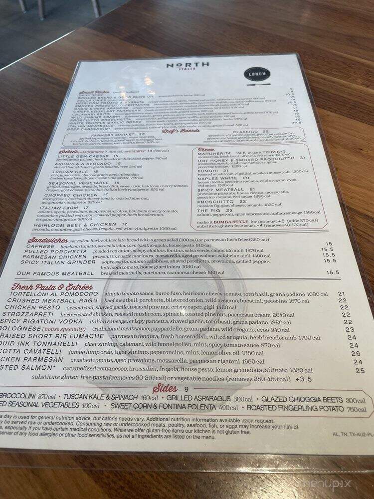 North Italia - Birmingham, AL menu_pic