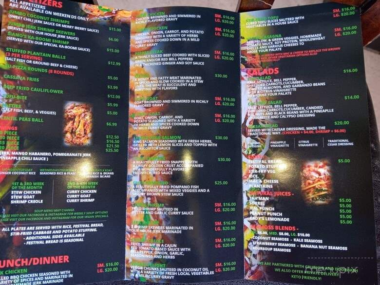 Siano's Karibbean CookHouse - Medford, OR menu_pic
